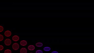 Soyut çizgi 3d sanal izometrik küre aydınlatma hareketli, Teknoloji ağı dijital veri aktarım konsept tasarımı, siyah arka plan animasyon 4k parlayan