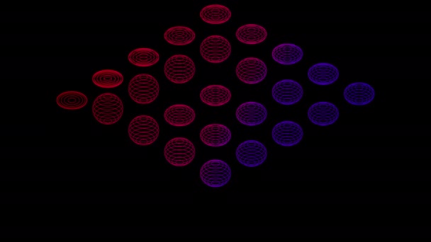 Abstract Line Virtuele Isometrische Sfeerverlichting Bewegende Technologie Netwerk Digitale Gegevensoverdracht — Stockvideo