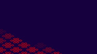 Çin desen soyut çizgi 3d sanal izometrik aydınlatma hareketli, Vintage karışımı modern teknoloji konsept tasarımı, koyu mavi arka plan animasyon 4k parlayan