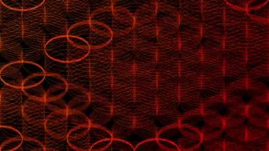 Soyut çizgi 3d sanal izometrik daire aydınlatma hareketli, Teknoloji ağı dijital veri aktarım konsept tasarımı, siyah arka plan animasyon 4k parlayan