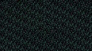 Soyut parçacık 3d sanal izometrik kare aydınlatma hareketli, Teknoloji ağı dijital veri aktarım konsepti, siyah arka plan üzerinde parlayan kesintisiz döngü animasyon 4k mat alfa kanal ile