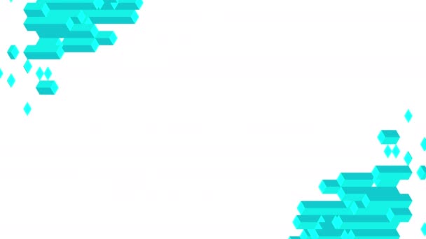 キューブボックス正方形バー3D仮想アイソメシャッフルウェーブパターン ブロックチェーン技術コンセプトデザインイラストイラストホワイト背景アニメーション4K コピースペース付き — ストック動画
