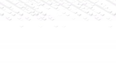 Küp kutusu 3d sanal izometrik shuffle dalga deseni, Blockchain teknolojisi konsept tasarım illüstrasyon beyaz arka plan animasyon 4k gri renk, kopyalama alanı ile 