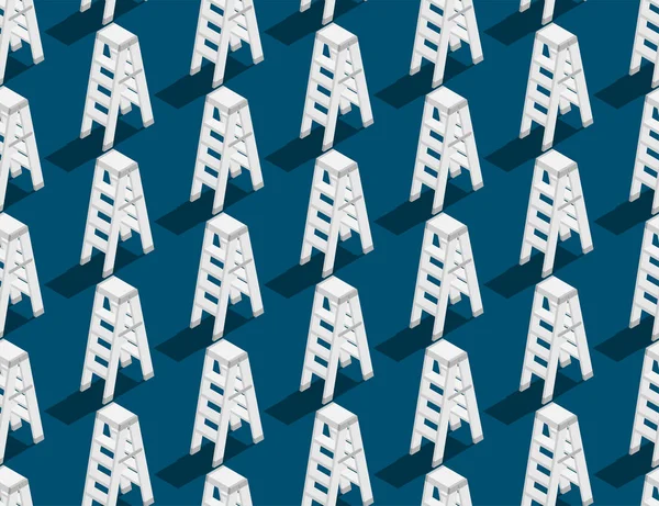 Σκάλα 3D ισομετρική απρόσκοπτη μοτίβο, κατασκευή εργαλείο αφίσα concept και banner πλατεία σχεδίαση εικόνα απομονωθεί σε μπλε φόντο με χώρο αντιγραφής? διάνυσμα μετ ' EPS 10 — Διανυσματικό Αρχείο