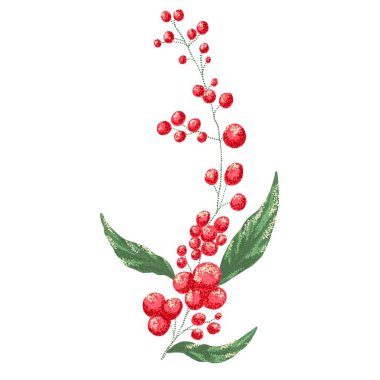 Kutlama Kırmızı Noktası Çiçek ve kırmızı böğürtlen Noel ayini