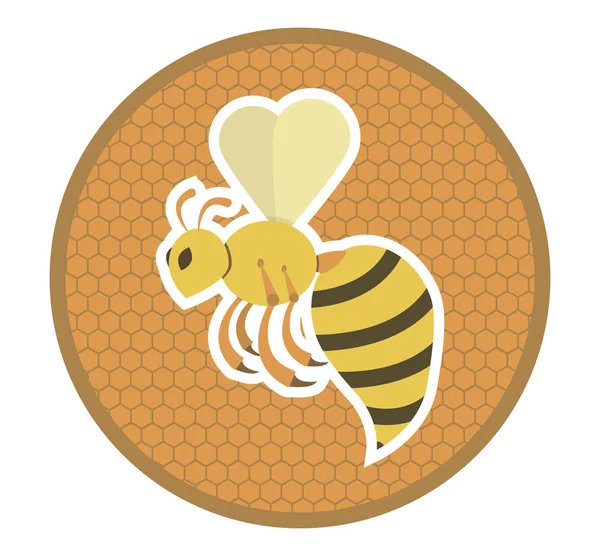 Μέλισσες Γλυκό Μέλι Γλυκό Προϊόν Διανυσματική Εικόνα Επίπεδη Σχεδίαση — Διανυσματικό Αρχείο