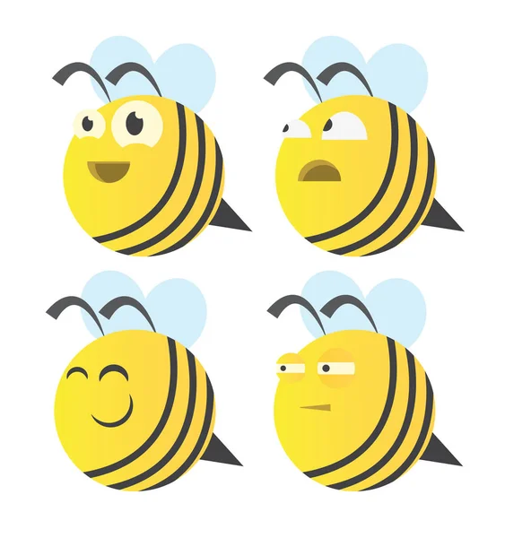 Honigbiene Comicfigur Vektorbild Flaches Design — Stockvektor
