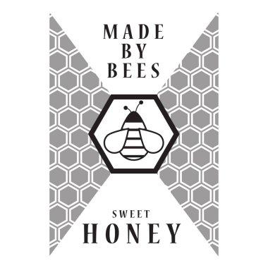 Tatlım kitapçık ile arı, reklam Arıcılık ürünleri, vektör görüntü, düz tasarım şablonu