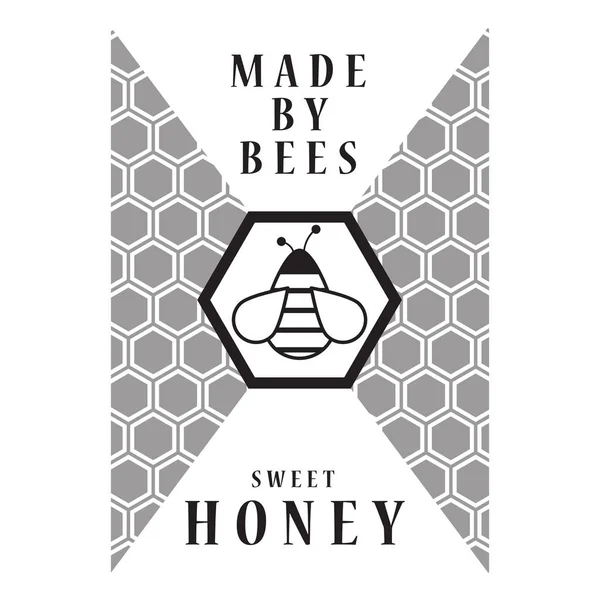 Tatlım kitapçık ile arı, reklam Arıcılık ürünleri, vektör görüntü, düz tasarım şablonu