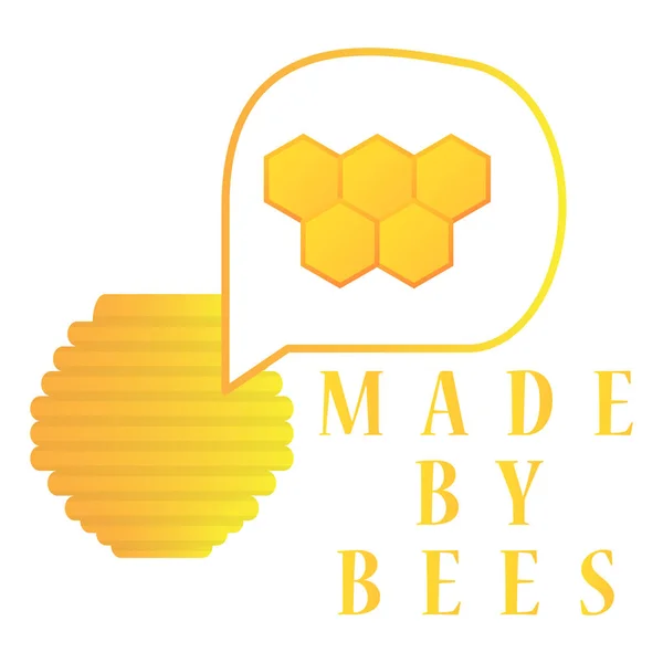 Bee Hive Met Honingraten Vector Afbeelding Flat Design — Stockvector