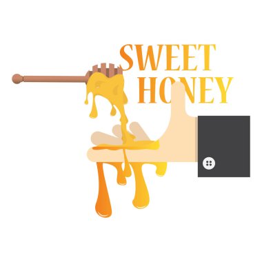 elini tutan bir ahşap tatlım sopa, vektör görüntü, düz tasarım