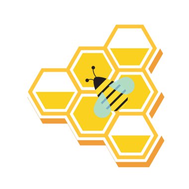 düz petek ve küçük böcek, vektör görüntü, Tasarım