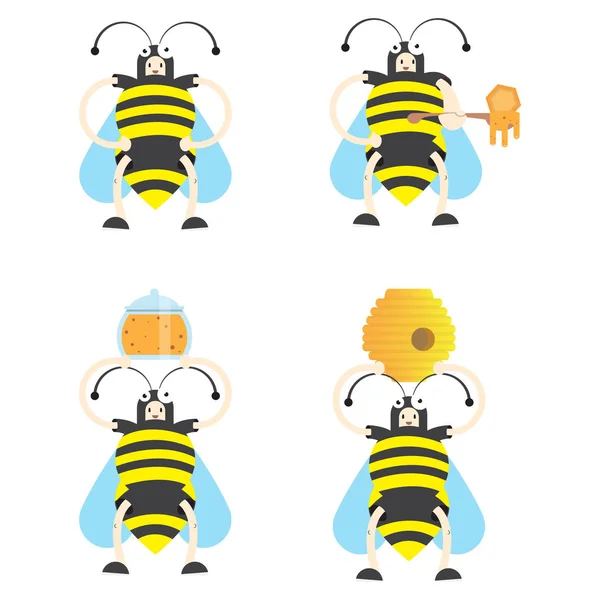 bir çocuk bir arı kostümü, vektör görüntü, düz tasarım, çizgi film karakteri, simge seti