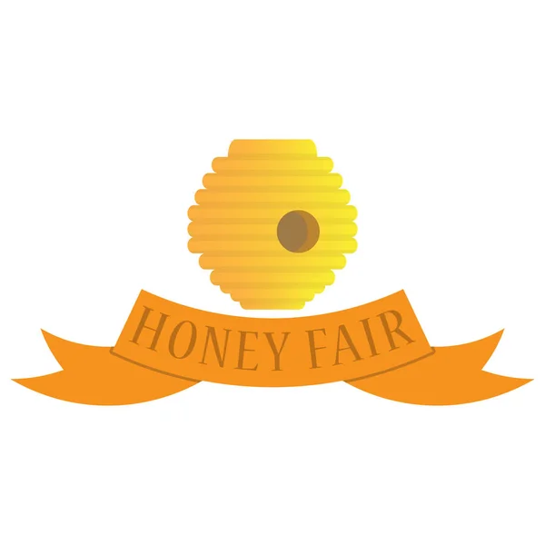 Bir arı ve bal adil, vektör görüntü, düz tasarım
