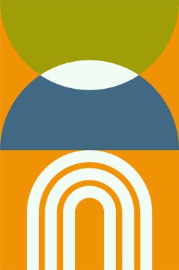 Minimalist Geometrik Retro Soyut Resimler. Soyut Geometrik Retro Minimalist Şekiller Vektör Arkaplanı