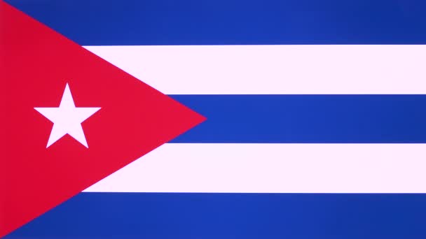 手竖起大拇指与古巴国旗 批准手势与复制空间 正面意见标志 欣赏古巴国旗背景的观念 喜欢符号与空白领域 — 图库视频影像