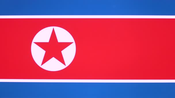 Mano Dando Pulgar Hacia Arriba Con Bandera Corea Del Norte — Vídeos de Stock