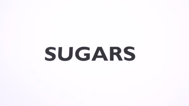 Sugars Prohibition Symbol Lose Weight Sweets Ban Writing Copy Space — Stockvideo