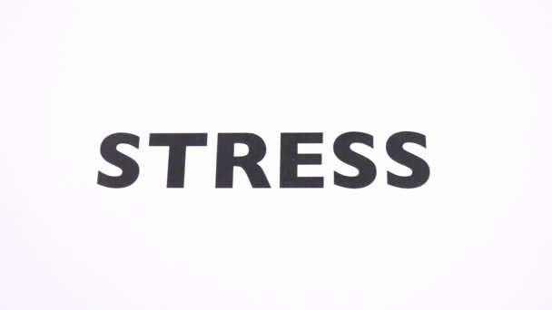 Stress Divieto Simbolo Rifiutare Ansia Divieto Preoccupazione Scrittura Con Spazio — Video Stock