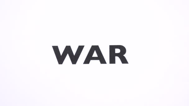 War Prohibition Symbol Refuse Army Conflict Ban Writing Copy Space — Αρχείο Βίντεο