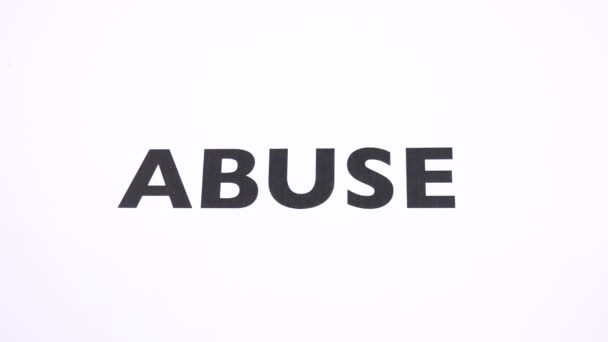 Missbruk Förbudssymbol Våld Våldtäkt Förbud Skriva Med Kopieringsutrymme Ingen Misshandel — Stockvideo