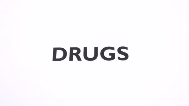 Drugs Verbod Symbool Dope Verdovend Verbod Schrijven Met Kopieerruimte Geen — Stockvideo