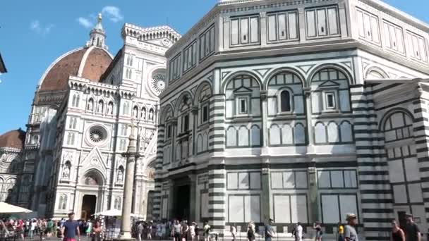 Florence Italië Juli 2018 Santa Maria Del Fiore Kathedraal Baptisterium — Stockvideo