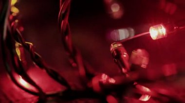 LED Noel çelenk. Yanıp sönen ışıklar.