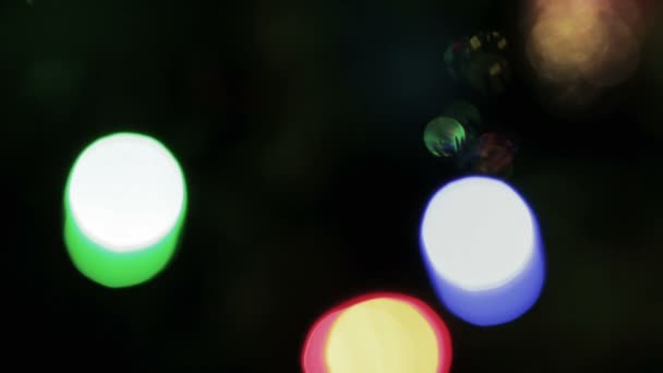 Luces led guirnalda bokeh — Vídeos de Stock