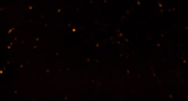 Unfokus Filmmaterial Silvesterfeier Feuerwerk am Nachthimmel — Stockvideo