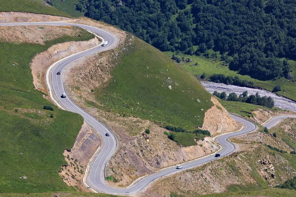 Asphalt road for cars in the foothills of the North Caucasus in Russia.