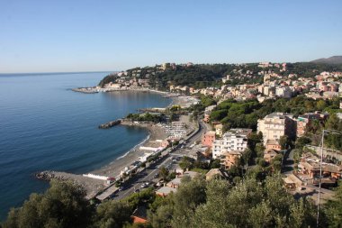 Arenzano Batı Ligurian Riviera, eşsesli Körfez içinde yer alan bir turizm meslek olan bir ülke için Panoraması.