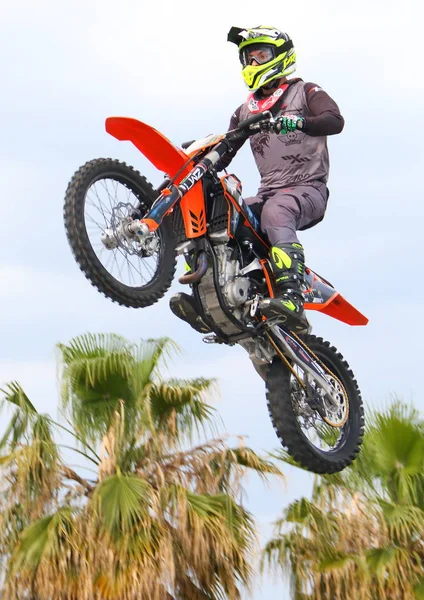 Gênes Italie Mai 2018 Performance Motocross Libre Sur Front Mer — Photo