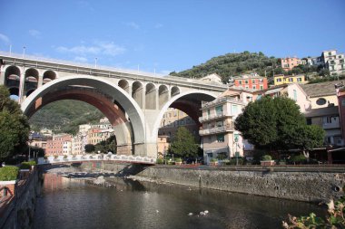 Sori Panorama, doğu Ligurian Riviera deniz üzerinde küçük bir kasaba, kasaba doğrudan aynı adı taşıyan nehrin haliç de denize bakıyor. Şehir içinde Santa Margherita di Antiochia kilisesine dikkat edin.