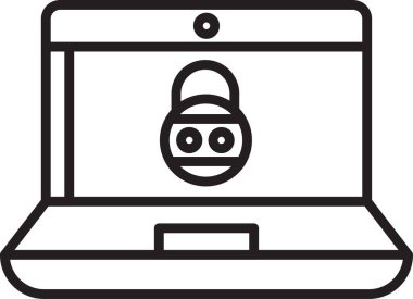 Katı güvenlik dizüstü bilgisayar simgesi