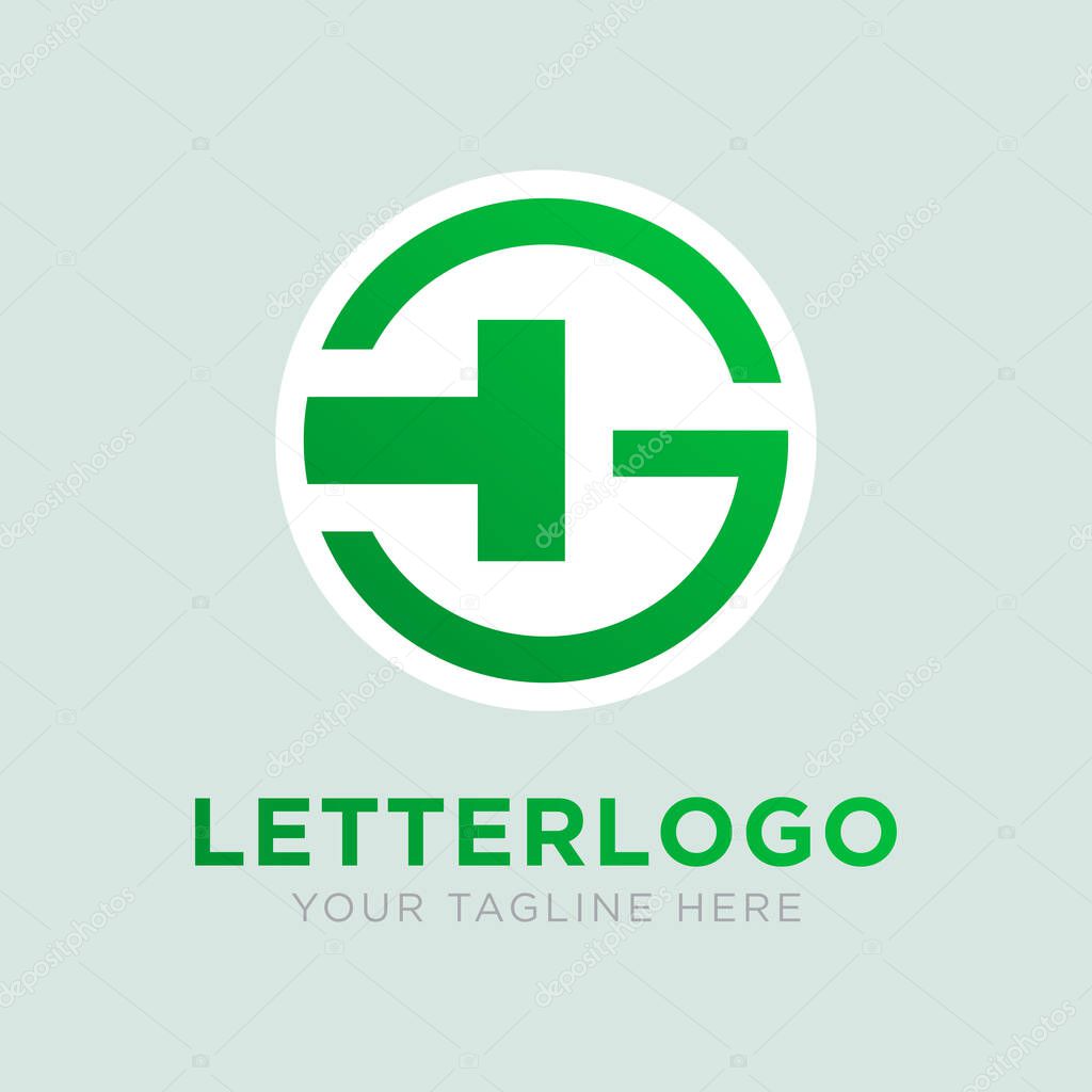 MInimalist Letter GT logo vector template.