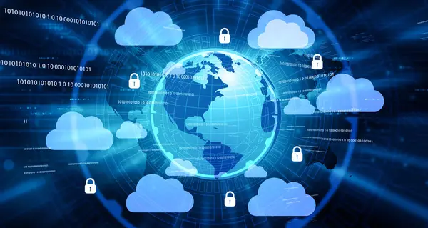 Cloud Computing Wereldwijde Technologie Illustratie — Stockfoto