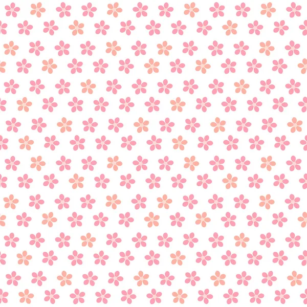 Beyaz arka planda, polka nokta ızgarasında beş yaprak çiçeğiyle kusursuz küçük ölçekli desen. Tekstil ve giysi, bebek ve çocuk ürünleri, hediye paketi, kırtasiye, hatıra defteri ve dijital kağıtlar için ideal.