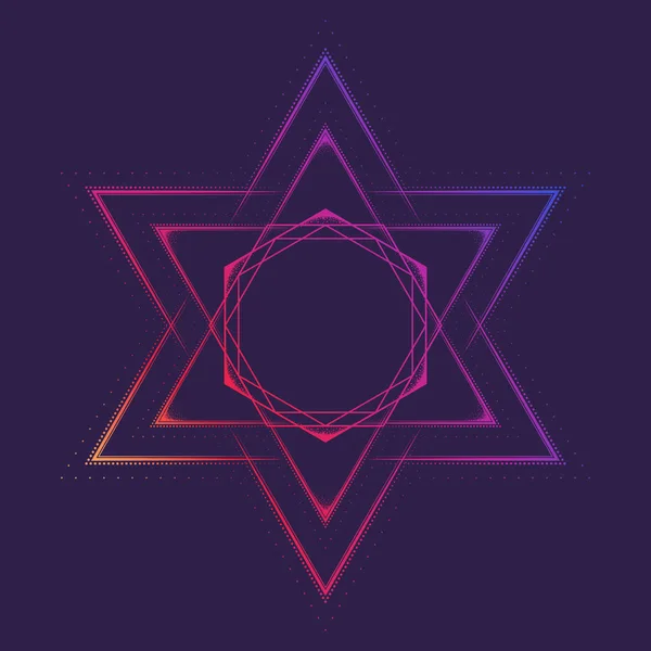 Hexagramme Symbole Multiculturel Représentant Anahata Chakra Dans Yoga Une Étoile — Image vectorielle