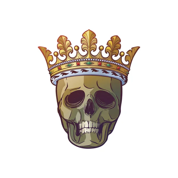 Crowned human skull. — Stock Vector