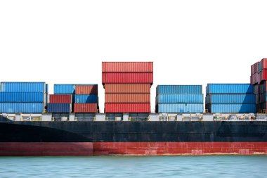 Konteynır Kargo gemisi beyaz zemin, Nakliye ve Lojistik, Nakliye