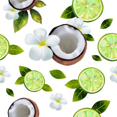 Limes ve hindistancevizi ile sorunsuz arka plan