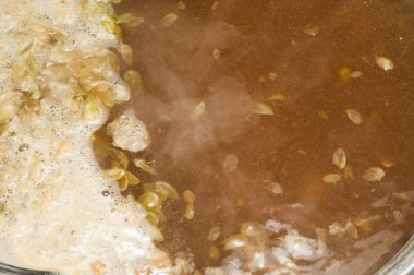 Zanaat bira fermantasyon yaprakları hop yüzeyi ile ilk aşaması. Zanaat bira tahıl soluk arpa malt sürecinde gelen bira. Ale veya pilsner malt lager.