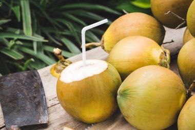 Taze hindistan cevizi sağlıklı tropik meyve