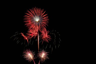 Fireworks in festival on black background.