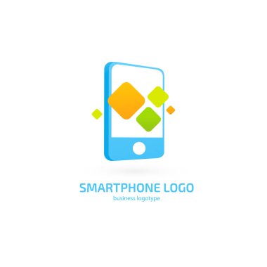 Çizimde tasarım logo iş web pazarlama. Vektör smartphone web simgesi.