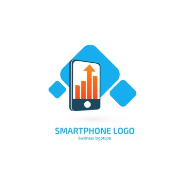 Çizimde tasarım logo iş web pazarlama. Vektör smartphone web simgesi.