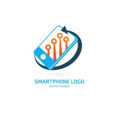 Çizimde tasarım logo iş web pazarlama. Vektör smartphone web simgesi.