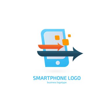 Çizimde tasarım logo iş web pazarlama. Vektör smartphone web simgesi.