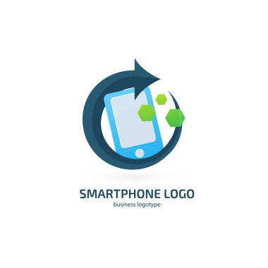 Çizimde tasarım logo iş web pazarlama. Vektör smartphone web simgesi.